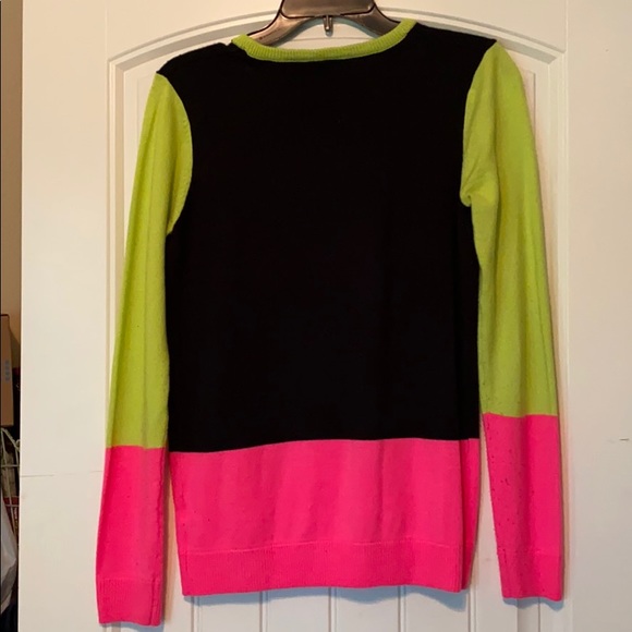 Color Block Sweater🖤💚💗 Black/Green/Pink - Picture 2 of 3